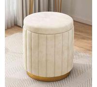 Tabouret rond bas en cuir ottoman de rangement, repose-pieds créatif pour chambre à coucher, salon, entrée de bureau
