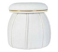 Tabouret Rond Déco Corin 55cm Blanc & Or