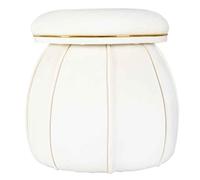 Tabouret Rond Design Corin 55cm Ivoire & Or