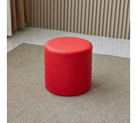 Tabouret rond élégant pour vestibule d'entrée, pouf en cuir synthétique doux et imperméable, siège d'appoint et repose-pieds, rembourrage en éponge confortable, mobilier de maison fonctionnel