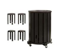Tabouret rond en bois massif, tabouret empilable multifonction, table d'appoint ronde peu encombrante, meuble polyvalent pour salle à manger, cuisine, salon