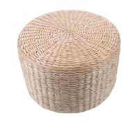 Tabouret Rond en Paille Style Vintage pour Garçon et Filles et Tout-Petits | Compact et Confortable, Maison Cafés, Coussin de Siège en Rotin Naturel, Style Japonerie