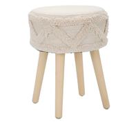 Tabouret rond en tissu beige ø 32x41 cm