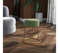Tabouret Rond Marron Velours Pouf Repose-pied Salon Maison Intérieur vidaXL