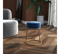 Tabouret Rond Marron Velours Pouf Repose-pied Salon Maison Intérieur vidaXL