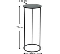 Tabouret rond pour fleurs en métal noir - support moderne pour plantes et table d'appoint 50-70 cm