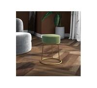 Tabouret rond Vert moutarde Velours