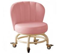 Tabouret roulant avec dossier et repose-pieds pivotant, siège rembourré en cuir synthétique sur roulettes verrouillables pour bureau, bibliothèque et salle d'artisanat