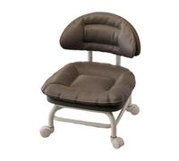 Tabouret roulant avec dossiers, tabouret rembourré à roulettes, profil bas | pour garage, roulettes silencieuses à 360°, siège de travail compact pour le nettoyage artisanal de pédicure