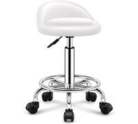 Tabouret roulant avec roulettes et dossier, hauteur réglable, siège confortable, très résistant pour boutique, salon de beauté, spa, tatouage