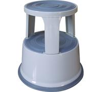Tabouret roulant métal gris clair