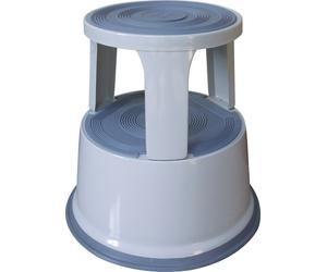 Tabouret roulant métal gris clair