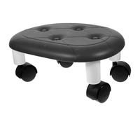 Tabouret Roulant Mobile Noir, Siège Rond Pivotant 360°, repose-pieds | Assise Confortable, Surface Lisse, Centre de Gravité Stable, Déplacement Silencieux, Format Compact 33,5x26x15cm