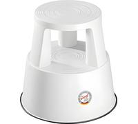 Tabouret roulant WEDO, en plastique, blanc / RAL 9010