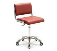 Tabouret roulettes Ergonomique avec Dossier Hauteur Réglable 42-59 cm | Tabouret Roulettes Atelier Cuir PU, Chaise Esthetique Professionnel, Capacité de Charge Stable, pour Maison Magasin(Red)
