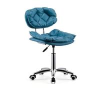 Tabouret roulettes Ergonomique avec Dossier Hauteur Réglable 45-60 cm | Tabouret Bureau Debout Rotation à 360°, Tabouret D'habillage pour Salon de Manucure Bureaux Cuisine(Blue)