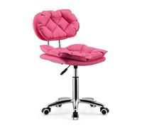 Tabouret roulettes Ergonomique avec Dossier Hauteur Réglable 45-60 cm | Tabouret Bureau Debout Rotation à 360°, Tabouret D'habillage pour Salon de Manucure Bureaux Cuisine(Red)