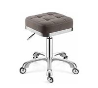 Tabouret roulettes Réglable, tabouret pivotant hydraulique en similicuir, assise large, pour dessin technique, spa, boutique, salon, avec roulettes, petit fauteuil de bureau(Gray)