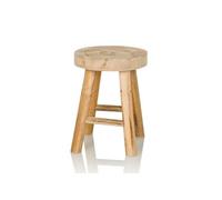 hjh Living Tabouret RUSTIKO W bois de paulownia Marron