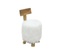 Tabouret Salle à Manger Siège de Salon Siège de Chambre à Coucher Siège de Salle de Séjour Maison Intérieur Blanc Bois de Teck Massif 285207