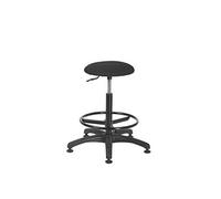 Tabouret Saturn tissu noir - pieds patins antidérapants - Nowystyl