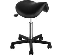 Tabouret selle à roulettes, capacité de charge de 180 kg Tabouret selle ergonomique à roulettes, hauteur réglable Tabouret selle pivotant en cuirPolyuréthaneépais pour salon, spa, tatouage, clinique,