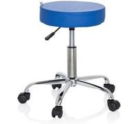Tabouret / siège pivotant / siège technique OPERATOR II simili-cuir bleu chrome hjh OFFICE Bleu G