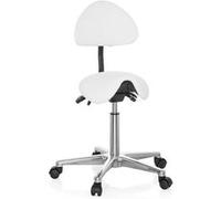 Tabouret / tabouret de travail / assise selle TOP WORK 20 polyuréthane blanc hjh OFFICE Blanc G