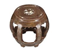 Tabouret Tambour de Jardin Chinois, Tabouret de Batterie en Bois Massif | Tabourets Tambour Chinois,Tables d'appoint de Salon pour Intérieur,Extérieur,Terrasse(Brown D,35cm/13.8in)