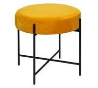 Tabouret velours cosy et polyvalent ""Arty"" Atmosphera - 45,5x45,5x46 - Ocre