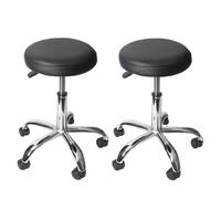 Tabouret Windhoek Pour Cabinet Médical / Salon De Beauté Similicuir Noir, Lot De 2 Multicolore