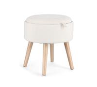 Tabouret Zoya blanc avec coffre