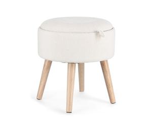 Tabouret Zoya blanc avec coffre