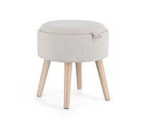 Tabouret Zoya gris clair avec coffre