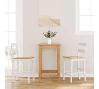 Tabourets de bar 2 pcs blanc bois massif d hévéa