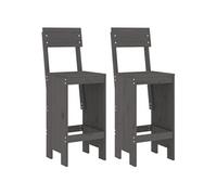 vidaXL Tabouret de bar Lot de 2 Gris Pin massif 40x48,5x115,5 cm
