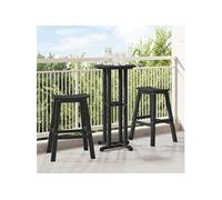 Tabourets de bar 2 pcs noir HDPE