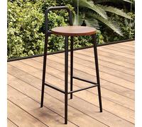 Tabourets de bar à dossier haut avec repose-pieds - Chaises de comptoir de cuisine industrielles de 65 cm noires pour la maison, le pub et le bistrot - Assise élégante et confortable