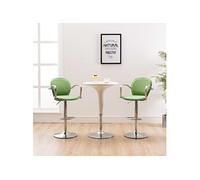 Tabourets de bar avec accoudoir lot de 2 vert similicuir249709