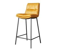Tabourets de Bar avec Dossier, Assise rembourrée en Similicuir, Pieds en métal Noir, Hauteur d'assise 65 cm, tabourets de Salle à Manger, Maquillage et détente pour la Cuisine et Le Salon, Orange