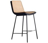 Tabourets de Bar, chaises de Bar tabourets de Bar en Cuir synthétiques avec Dos, Jambes en métal Repose-Pieds, tabourets de Bar Hauts pour comptoir de Cuisine Bistro (jaune-1ps, 65 cm / 25,6 Pouces)