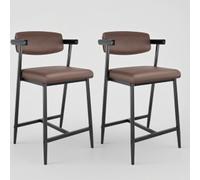 Tabourets de bar - Chaises de bar - Tabourets de cuisine - Chaises de comptoir - Ensemble de tabourets de bar noirs - Structure métallique robuste