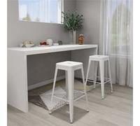 Tabourets de bar empilables lot de 2 blanc Métal Blanc G