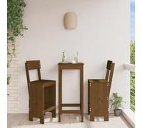 Tabourets de bar en bois 2 pièces brun miel 40x48,5x115,5 cm en pin massif avec dossier et repose-pieds, chaises de bar rustiques pour patio, max. 110 kg