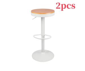 Tabourets de bar en planches rondes Blanc - MaestroHa - 37*37*60.8-80.8cm - Contemporain - Design - Intérieur