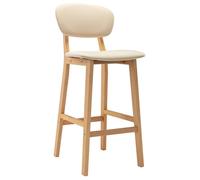 Tabourets de bar en tissu - CLARENCE - Lot de 2 - Crème - 45x47x92 cm - Siège 42x36 cm - Hauteur du siège 66 cm