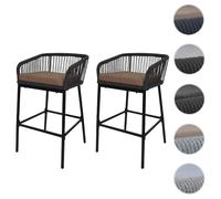 Tabourets de Bar Extérieurs MENDLER - Corde Tressée Anthracite
