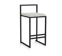 Tabourets de Bar Hauts avec Dossier, Assise rembourrée en Velours pour îlot de Cuisine/Bistro, Pieds en Fer forgé et métal Noir