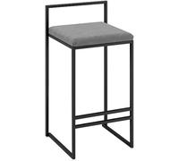 Tabourets de Bar Hauts avec Dossier et Repose-Pieds, en Velours Moderne, pour îlot de Cuisine, pub ou Bistro.