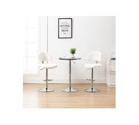Tabourets de bar lot de 2 blanc similicuir